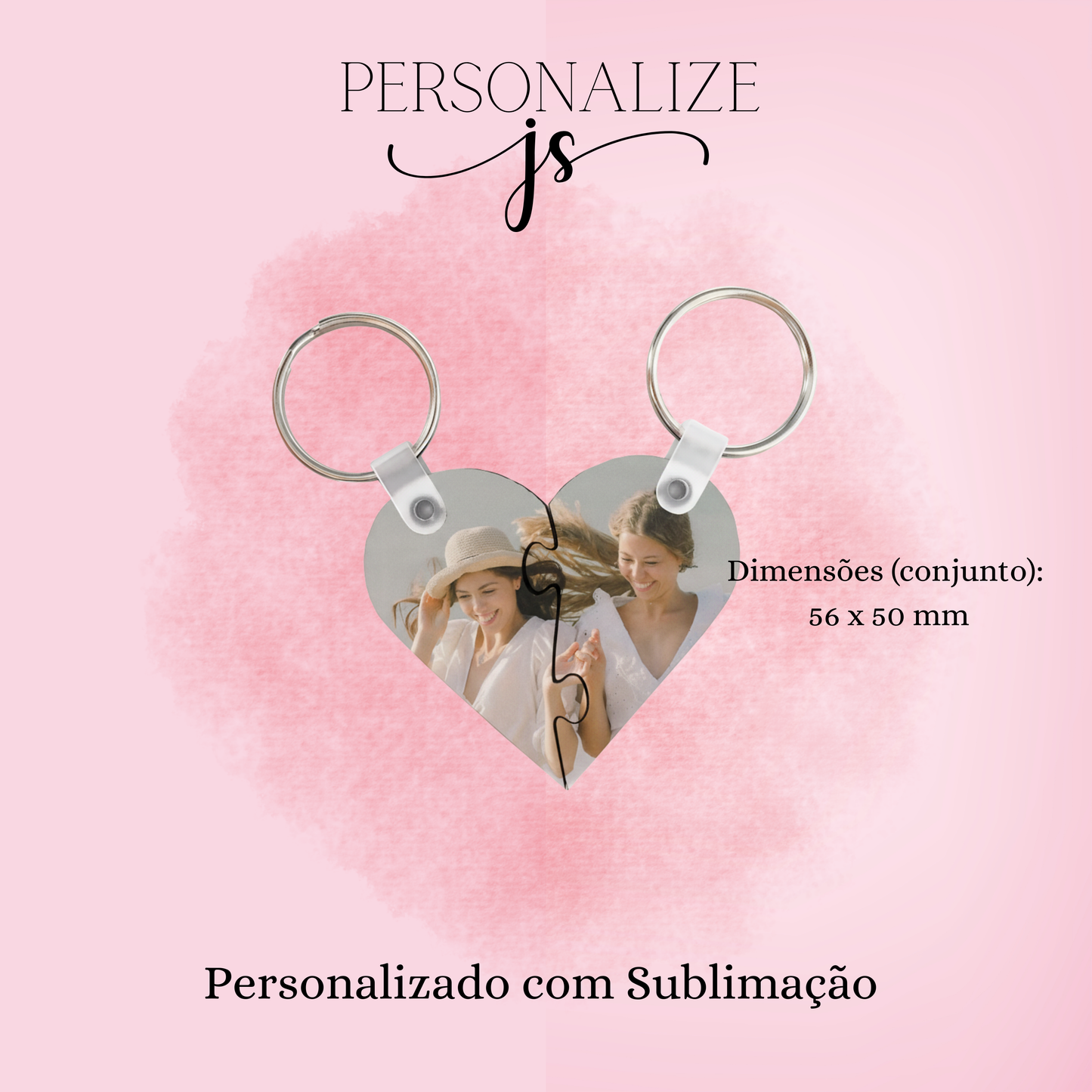 Porta-Chaves MDF Coração Partido