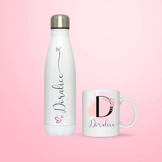 Caneca & Garrafa Inicial + Nome