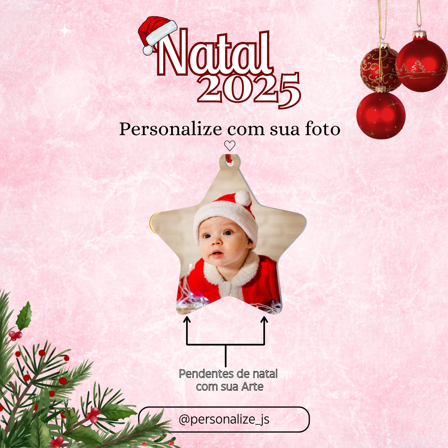 Pendentes de Natal + Foto
